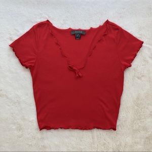 Primark Red Lettuce-Edge T-Shirt